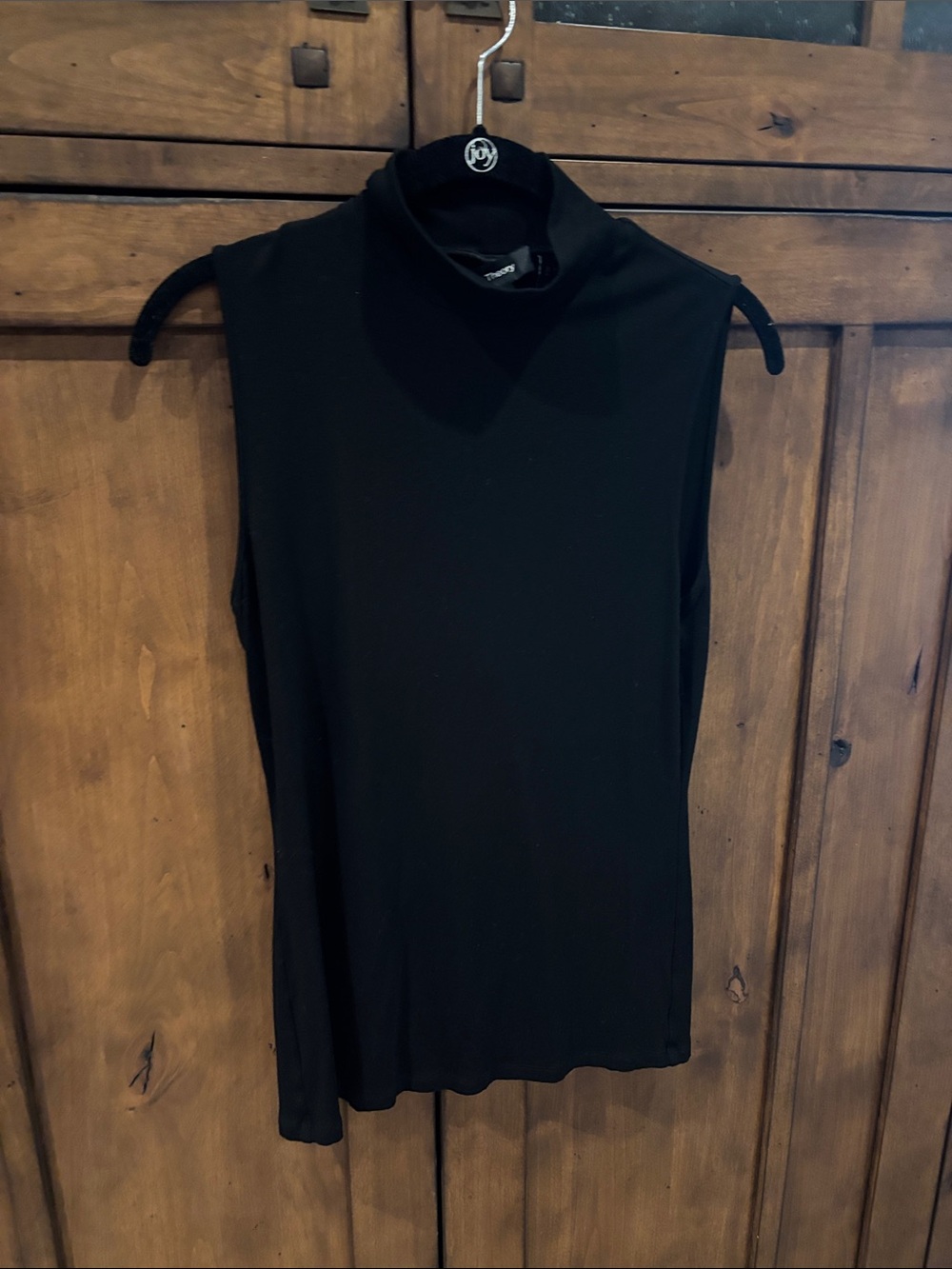 Theory Black Sleeveless Mock Neck Top